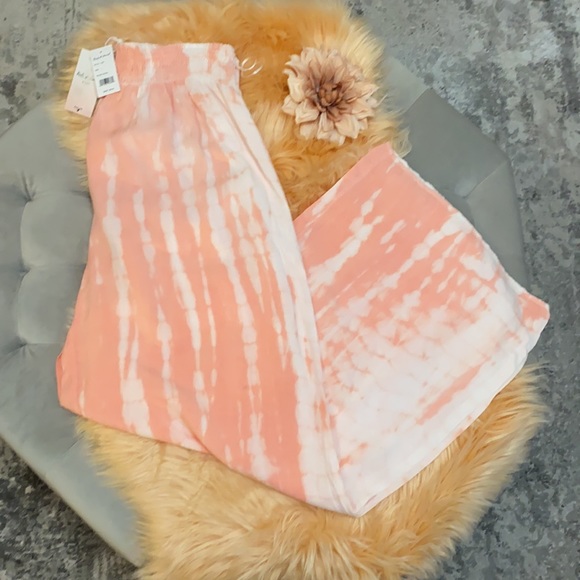 FIRM! NEW! Kiwi + Punch Miami Wide Leg Tie Dye Pants Swim Cover Up Sz Large - Picture 2 of 4